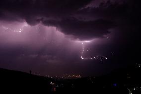 Lightning Illuminating The Night Sky - Lebanon