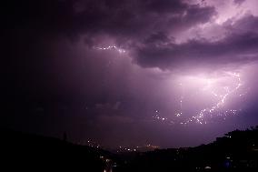 Lightning Illuminating The Night Sky - Lebanon