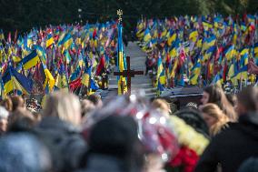 Funeral Ceremony For Vasyl Mykytyshyn And Yuriy Pronyuk In Lviv, Ukraine