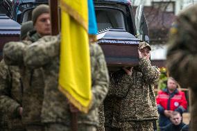 Funeral Ceremony For Vasyl Mykytyshyn And Yuriy Pronyuk In Lviv, Ukraine