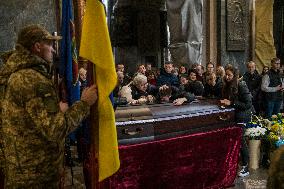 Funeral Ceremony For Vasyl Mykytyshyn And Yuriy Pronyuk In Lviv, Ukraine