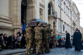 Funeral Ceremony For Vasyl Mykytyshyn And Yuriy Pronyuk In Lviv, Ukraine