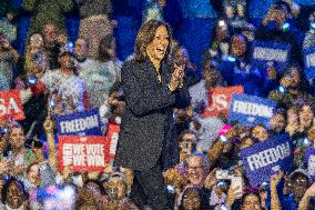 Kamala Harris Holds Concert Campaign Rally In Milwaukee, Wisconsin With Cardi B.