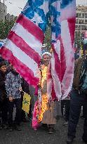 Iranians Burn U.S. And Israeli Flags In Tehran