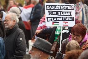 Pro-Palestine And Pro-Liban Rally - Paris