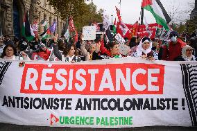 Pro-Palestine And Pro-Liban Rally - Paris