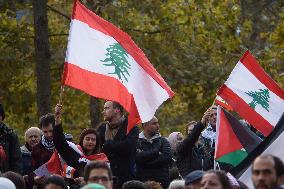 Pro-Palestine And Pro-Liban Rally - Paris