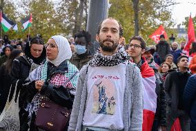 Pro-Palestine And Pro-Liban Rally - Paris