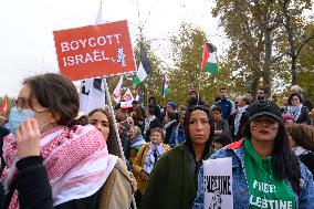 Pro-Palestine And Pro-Liban Rally - Paris