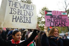 Pro-Palestine And Pro-Liban Rally - Paris