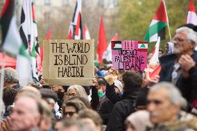 Pro-Palestine And Pro-Liban Rally - Paris