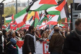 Pro-Palestine And Pro-Liban Rally - Paris