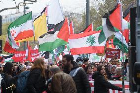 Pro-Palestine And Pro-Liban Rally - Paris