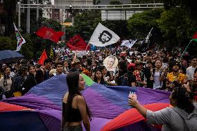 Students Demosntrate Against Defunding in Medellin