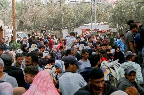 Palestinians Collect Flour - Gaza