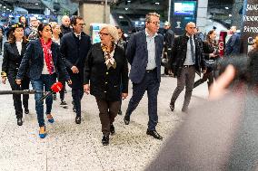 Catherine Vautrin And Francois Durovray Visit Montparnasse Station - Paris