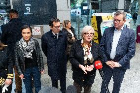 Catherine Vautrin And Francois Durovray Visit Montparnasse Station - Paris