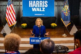 First Lady Jill Biden Campaigns For Harris-Walz In Harrisburg, PA