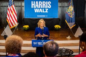 First Lady Jill Biden Campaigns For Harris-Walz In Harrisburg, PA