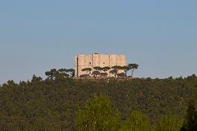 Distant View Of Castel Del Monte In Puglia, Italy