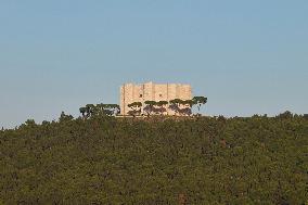 Distant View Of Castel Del Monte In Puglia, Italy