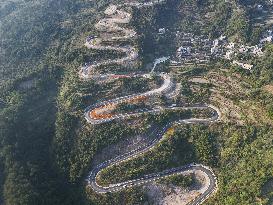 Winding S Shaped Road