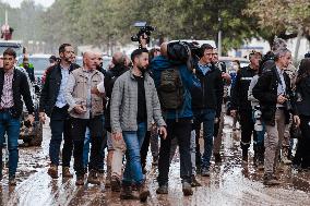 PM Pedro Sánchez Visit To An Area Affected By The DANA - Valencia