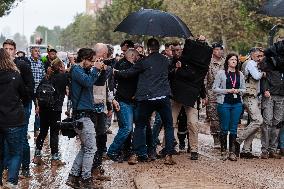 PM Pedro Sánchez Visit To An Area Affected By The DANA - Valencia