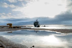 Amphibious Ship Galicia Arrives At The Port Of Valencia