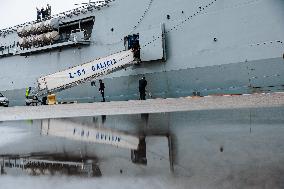 Amphibious Ship Galicia Arrives At The Port Of Valencia