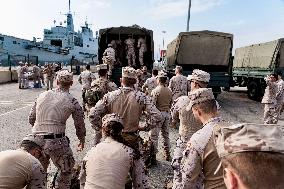 Amphibious Ship Galicia Arrives At The Port Of Valencia