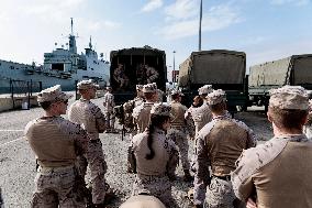 Amphibious Ship Galicia Arrives At The Port Of Valencia