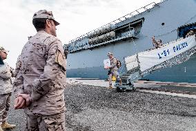 Amphibious Ship Galicia Arrives At The Port Of Valencia