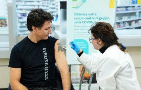 Justin Trudeau Receives His COVID-19 Booster Shot - Ottawa