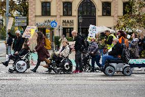 A Demonstration In Munich To Advocate For The Rights Of People With Disabilities