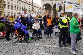 A Demonstration In Munich To Advocate For The Rights Of People With Disabilities