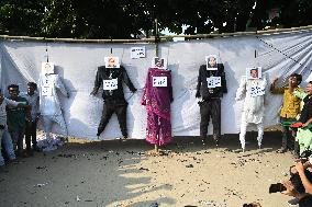 Rights Activists And Students A Symbolic Protest Against Fascism In Dhaka.