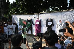 Rights Activists And Students A Symbolic Protest Against Fascism In Dhaka.