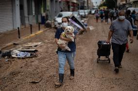 Seventh Day of The Effects of The Dana in Valencia - Spain