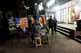 Indian Art Teacher Paints Portrait of Kamala Harris Ahead of 2024 US Elections in Mumbai