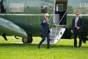 President Biden Returns To The White House On The Eve Of The 2024 Presidential Election.