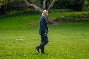 President Biden Returns To The White House On The Eve Of The 2024 Presidential Election.