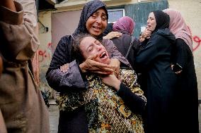 Palestinians Mourn Those Killed In Strikes - Gaza