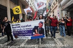 Protest Against The Privatization Of State Schools In São Paulo