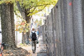 Nov 4th Washington DC 2024 Crews Out Side  Howard University  And The White House Putting Up Fencing