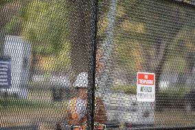 Nov 4th Washington DC 2024 Crews Out Side  Howard University  And The White House Putting Up Fencing