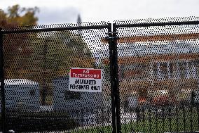 Nov 4th Washington DC 2024 Crews Out Side  Howard University  And The White House Putting Up Fencing