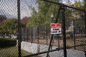 Nov 4th Washington DC 2024 Crews Out Side  Howard University  And The White House Putting Up Fencing