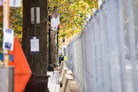 Nov 4th Washington DC 2024 Crews Out Side  Howard University  And The White House Putting Up Fencing