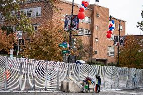 Nov 4th Washington DC 2024 Crews Out Side  Howard University  And The White House Putting Up Fencing